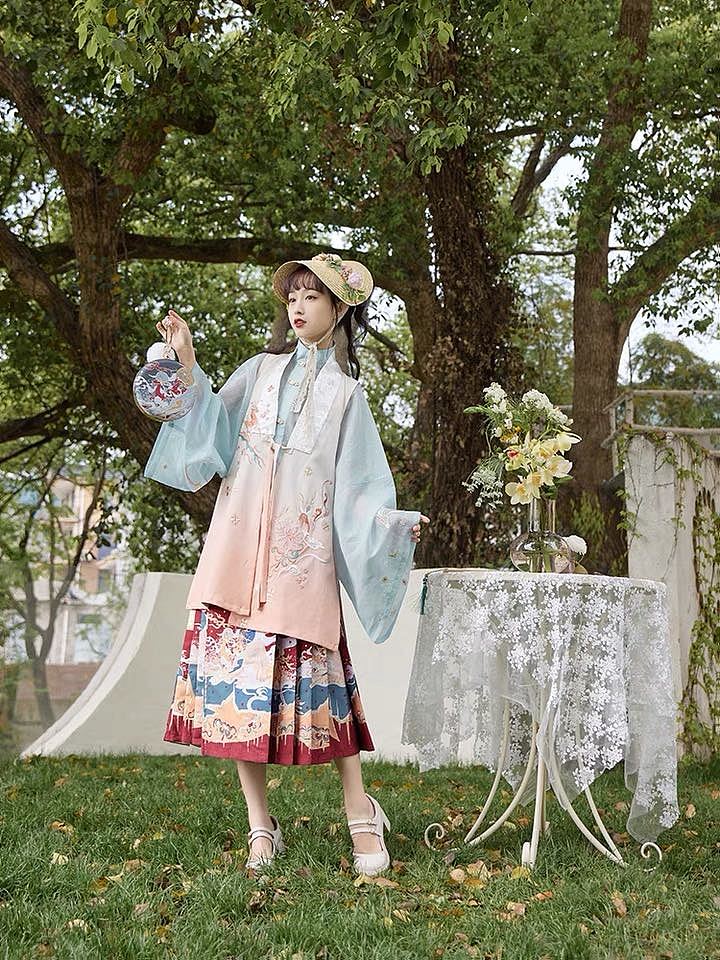 「汉服设计」姐妹款短马面裙 橙花仙鹿x鹿野迷踪