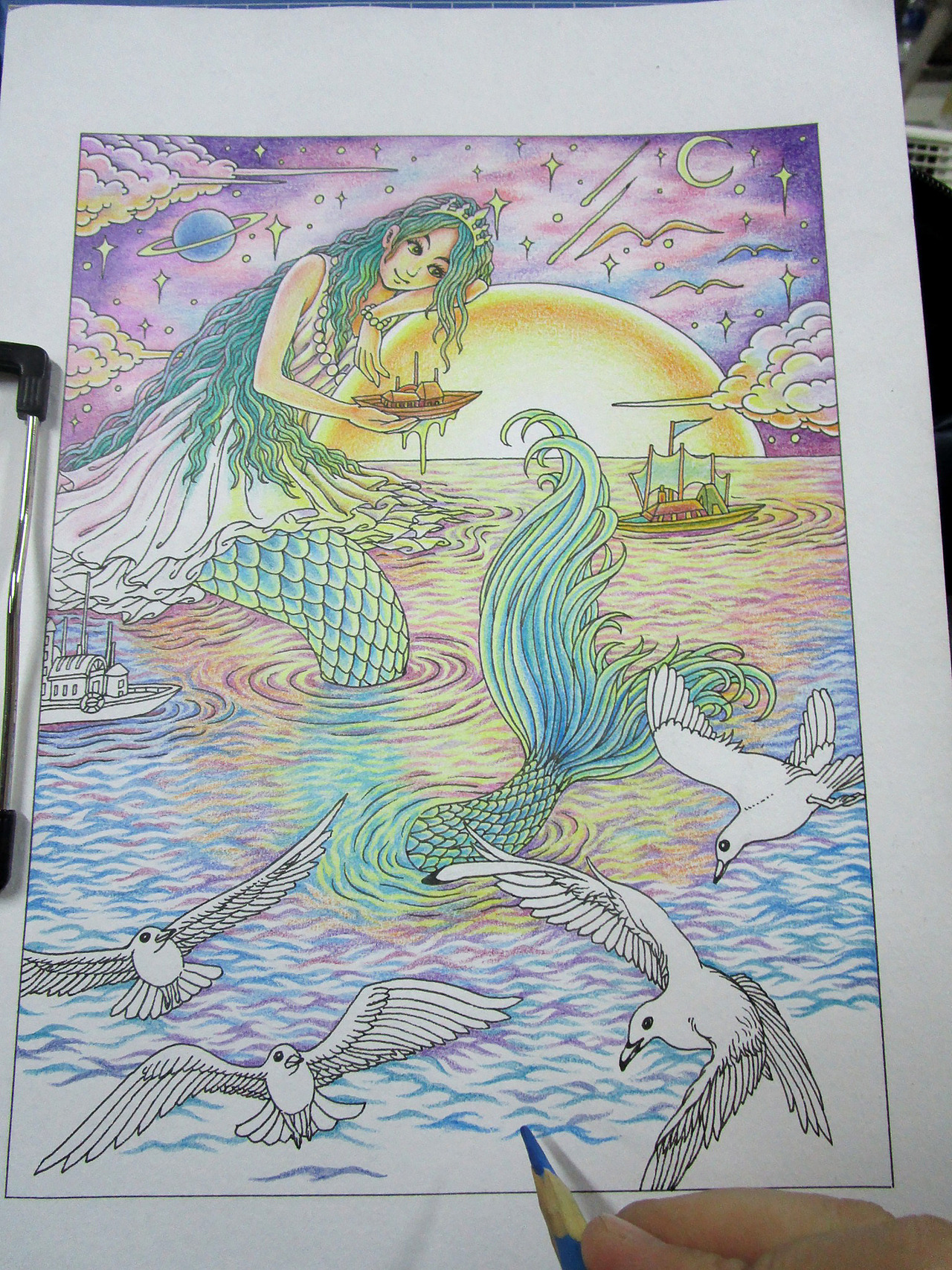 《美人鱼》彩铅手绘 过程详解(图ZMzk4MDU1MDQ=) - 绘画 - 站酷设计师傅淳强画者之旅原创素材 - 站酷ZCOOL