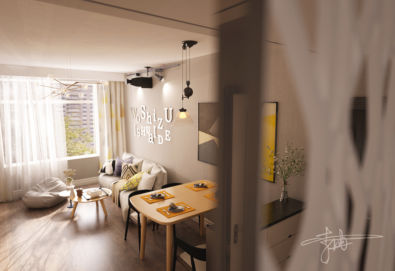 80平米小户型（图ZNTc2NDE2NTI=） - 家装设计 - 站酷设计师李KEYI原创素材 - 站酷ZCOOL