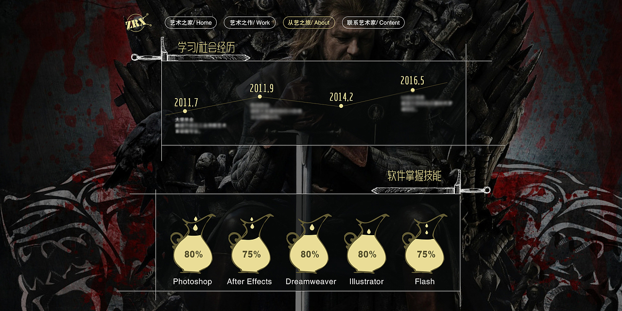 个人网站设计（图ZODc5MTE1MTI=） - 个人网站 - 站酷设计师zhang1223原创素材 - 站酷ZCOOL