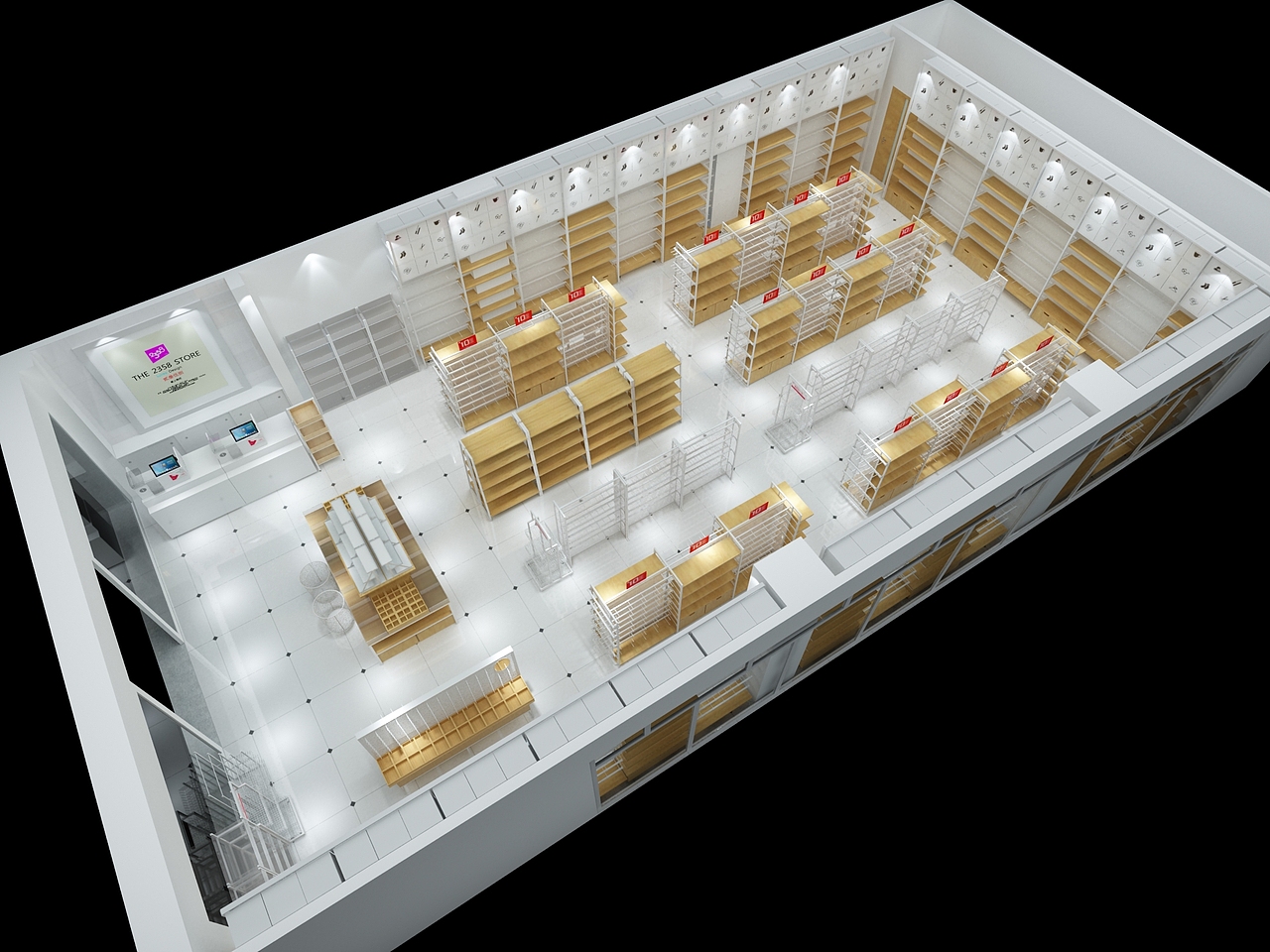 卖场货架,新款货架,NOME文具书店展示柜,书店木质