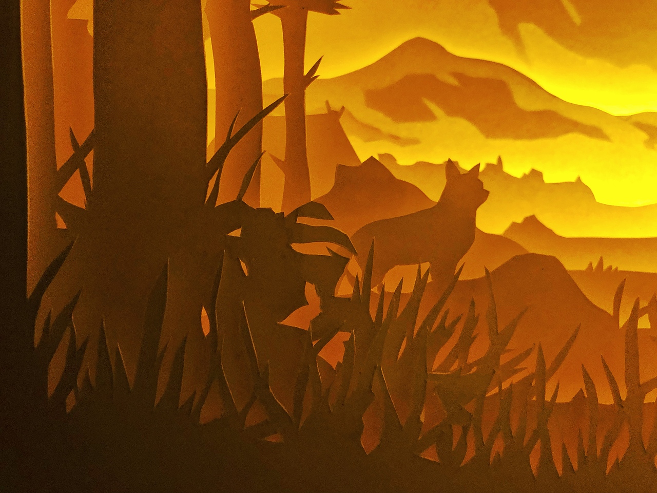 暖心的光影纸雕