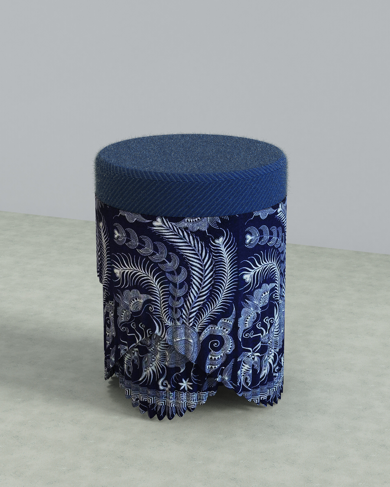 蜡染百褶沙发凳