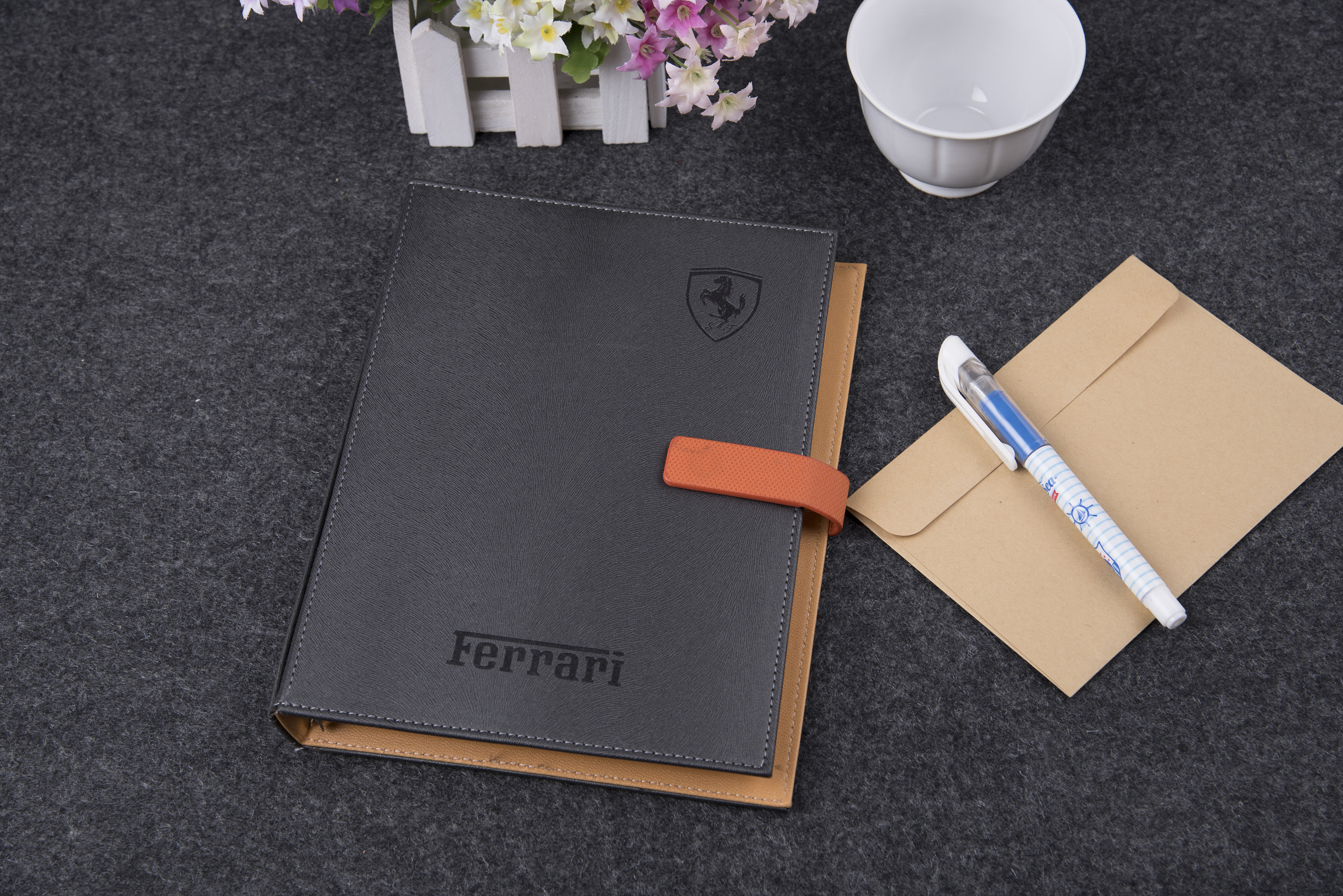 高档商务皮质笔记本文具定做公司办公会议活动活页记事本