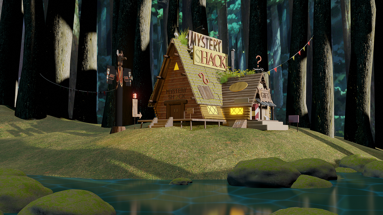 【Blender】卡通场景动画-怪诞小镇