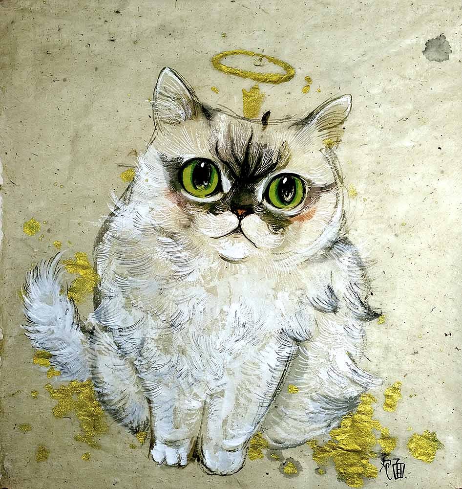 假装是写意毛笔画猫咪