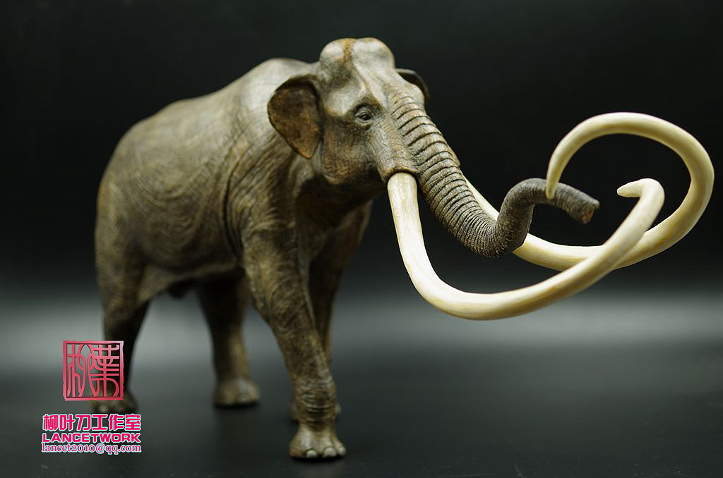 哥伦比亚猛犸象雕塑过程和完成品