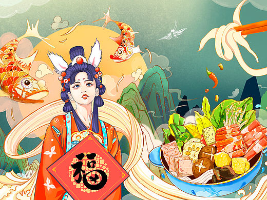 国潮插画