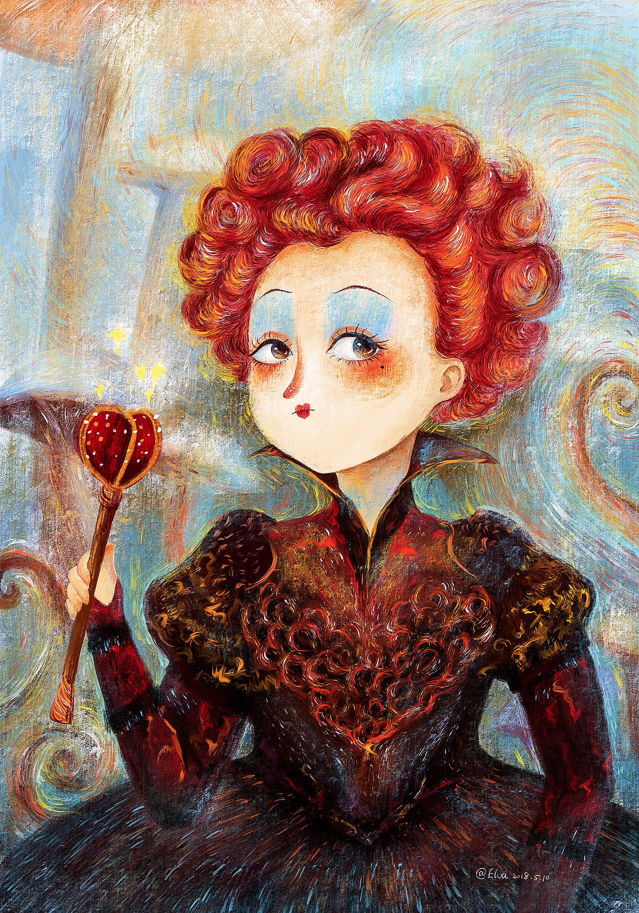 红皇后 （by iPad pro）（图ZMTE1MTg2Njg4） - 儿童插画 - 站酷设计师脏缪缪8原创素材 - 站酷ZCOOL