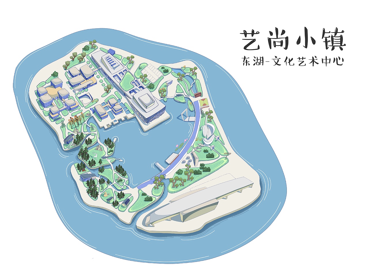 《艺尚小镇》手绘地图设计（图ZMTUxNDI1Nzg4） - 商业插画 - 站酷设计师东东船长与东东原创素材 - 站酷ZCOOL