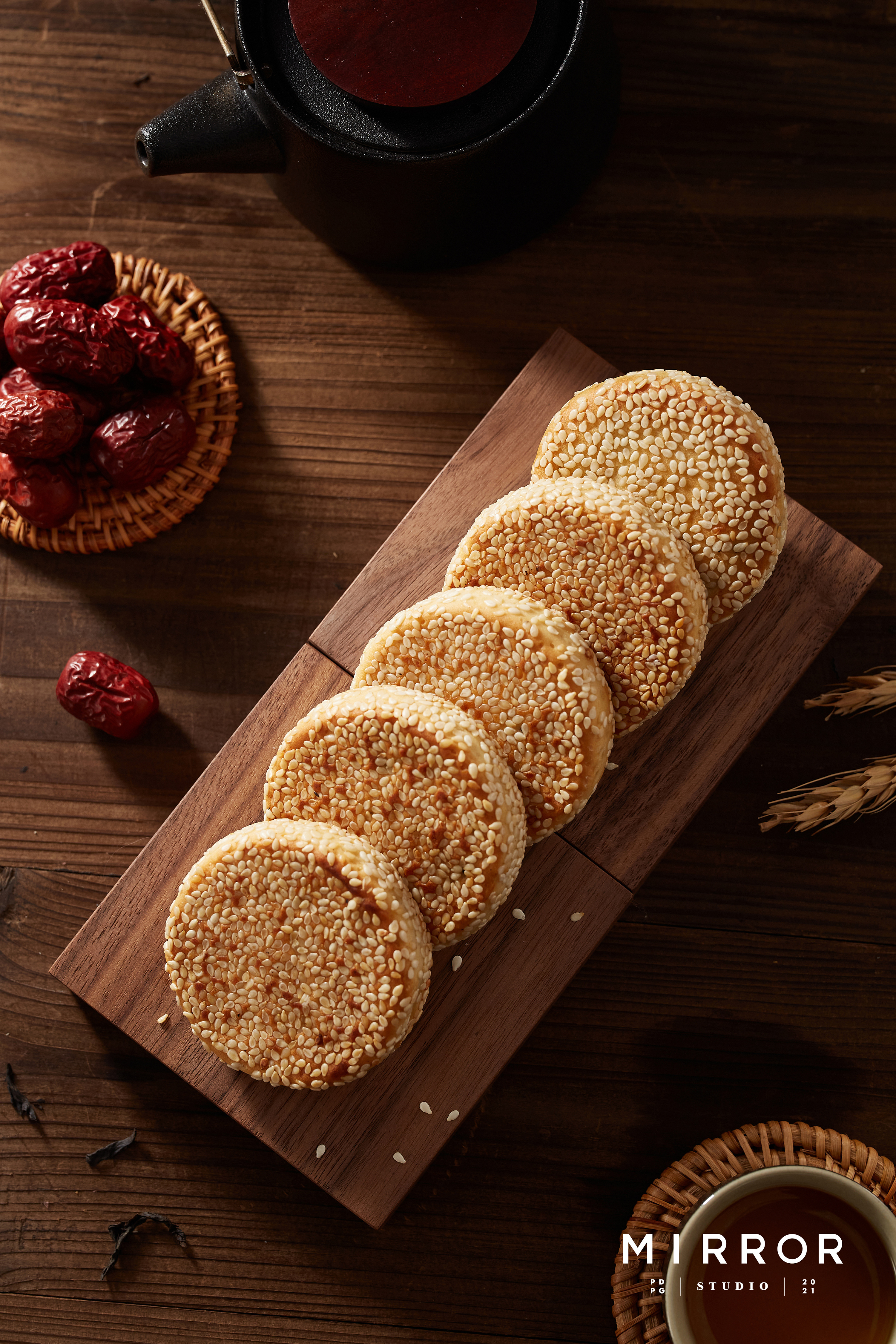 芝麻饼 mirror 丨美食,点心摄影