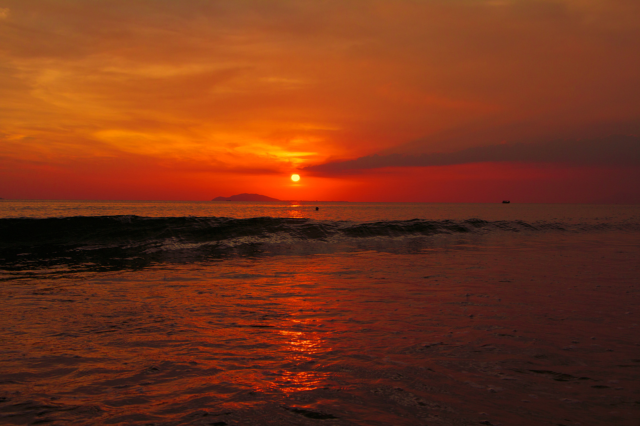 唯美的海滩落日风景 - 绝美图库 - 华声论坛