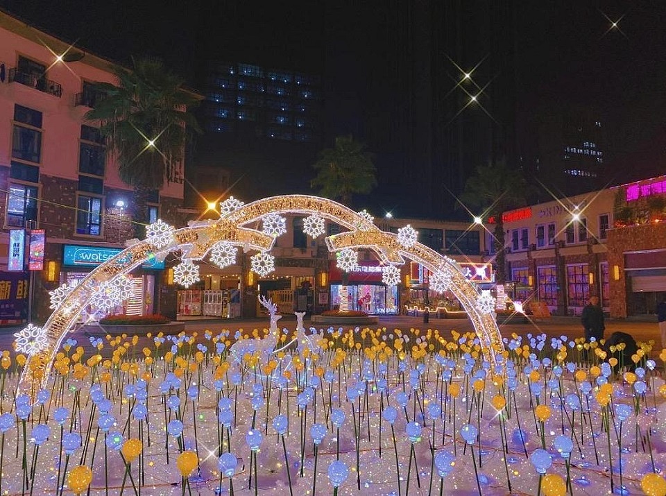 上海幕明街区天幕灯光装饰亮化广场商场霓虹灯装饰摆件|空间|建筑设计