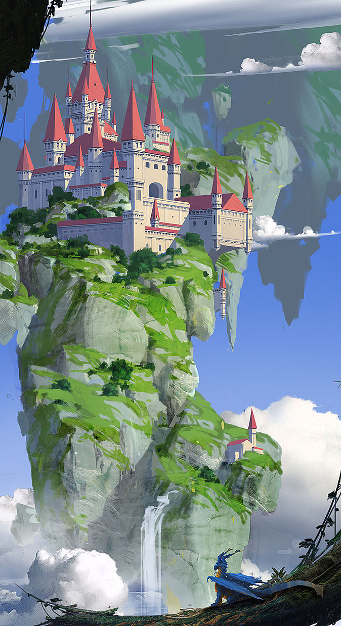天空之城（图ZMTE4NTgxNzQ0） - 游戏原画 - 站酷设计师阿鞋仔原创素材 - 站酷ZCOOL