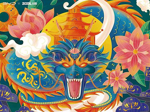 #王者之势 龙腾虎跃#《飞龙在天》（个人主页-ZNTc5ODIxNDg=） - 图案 - 站酷设计师Vicky007原创素材 - 站酷ZCOOL