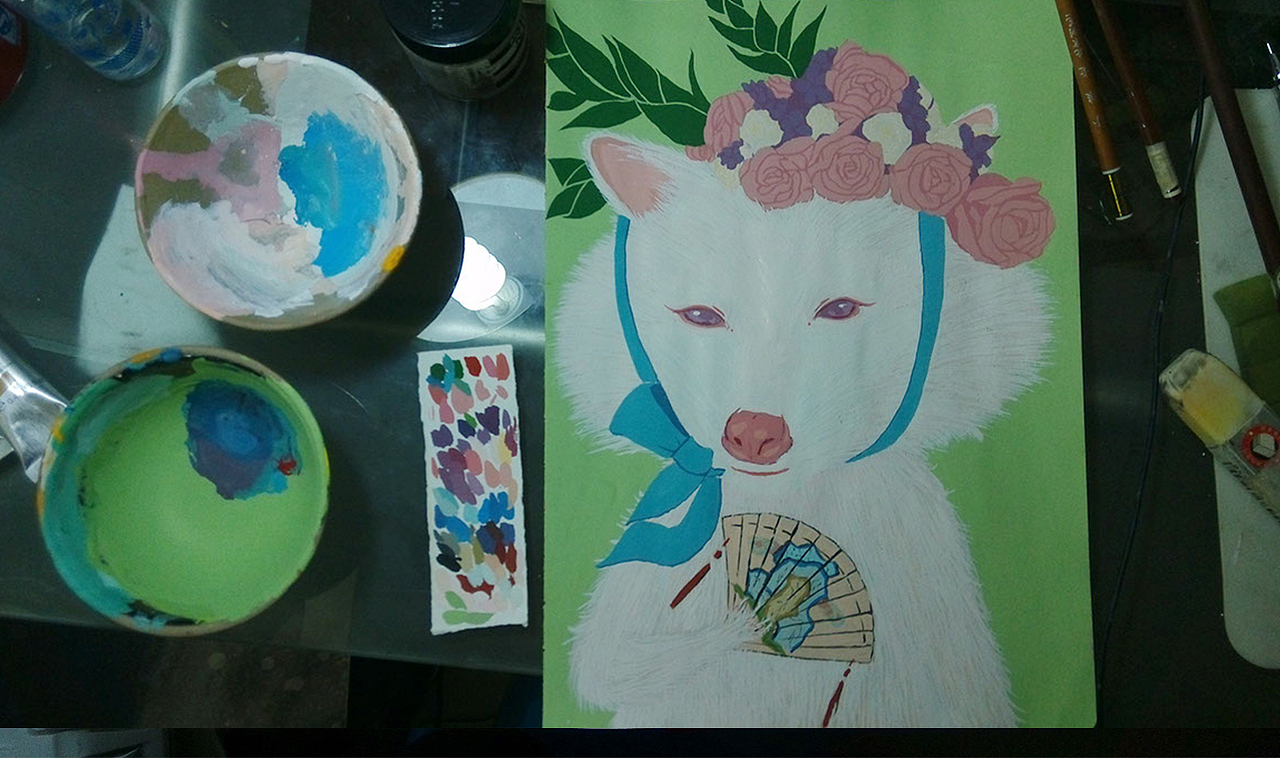 插花的小动物门（图ZMjI1OTQ5MTQw） - 艺术插画 - 站酷设计师鲦三原创素材 - 站酷ZCOOL