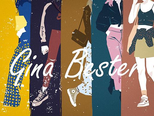 Gina Bester系列街拍插画  