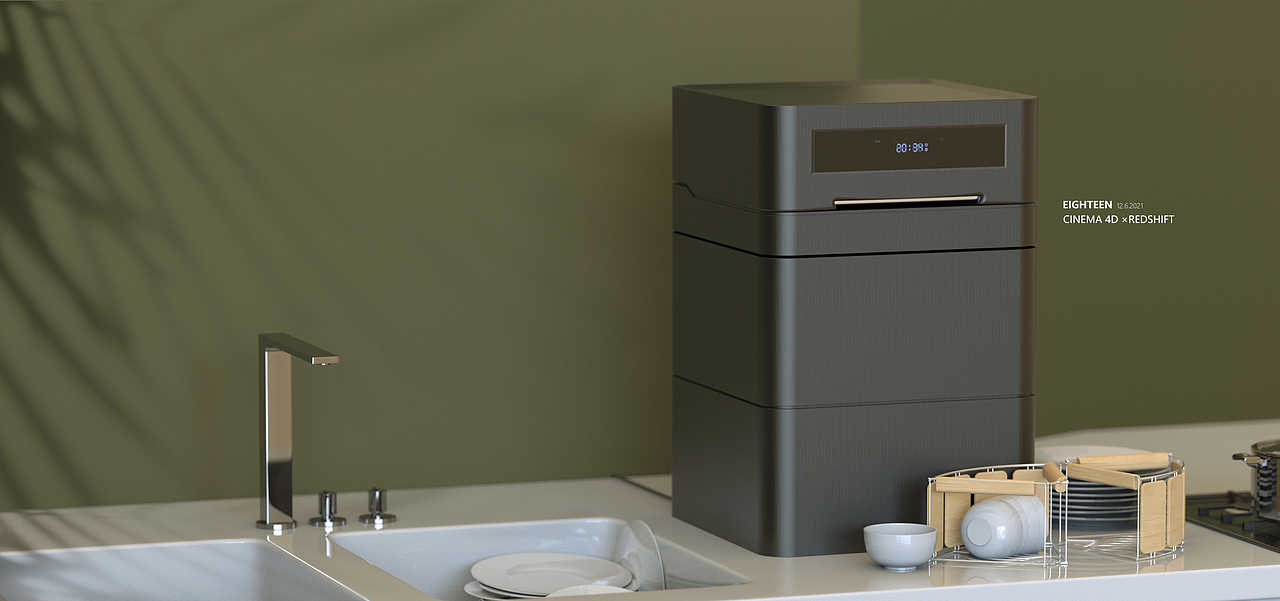 [水车]x[洗碗机]设计效果图 redshift cinema4d rhino