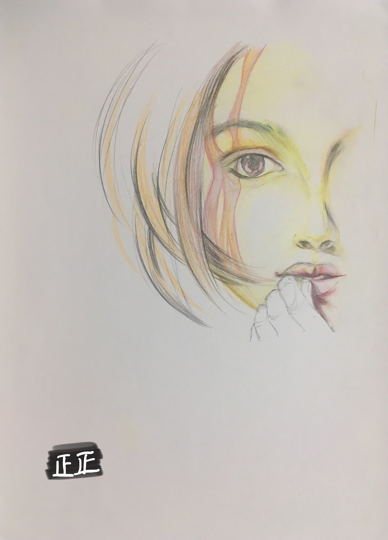 是画不出很浓的油亮的效果 现在看,那时候简直是傻 后来买了油性彩铅