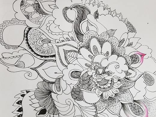 缠绕画-花（个人主页-ZMzgwNzcwODg=） - 创作习作 - 站酷设计师动手打蚊子原创素材 - 站酷ZCOOL