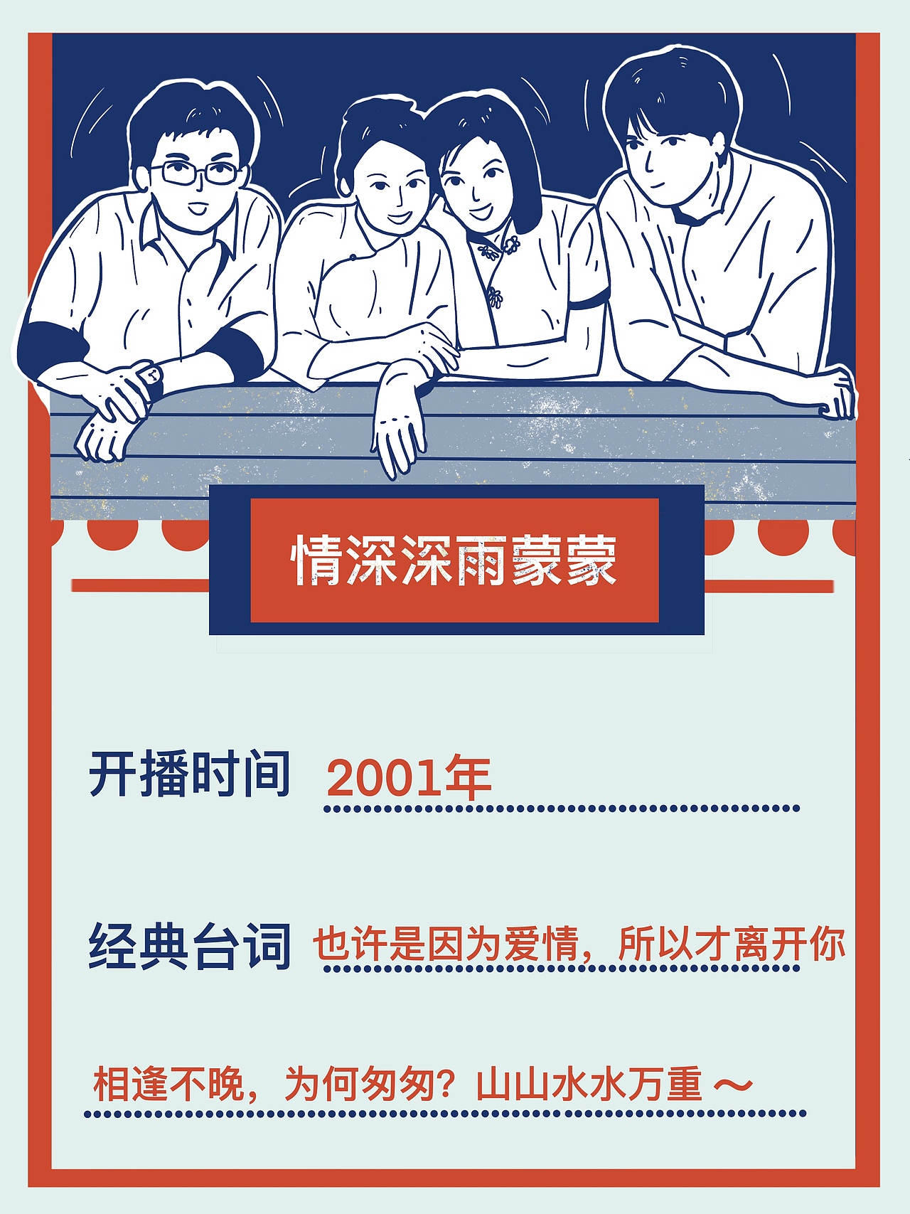 公众号条漫长图插画配图-经典电视剧系列