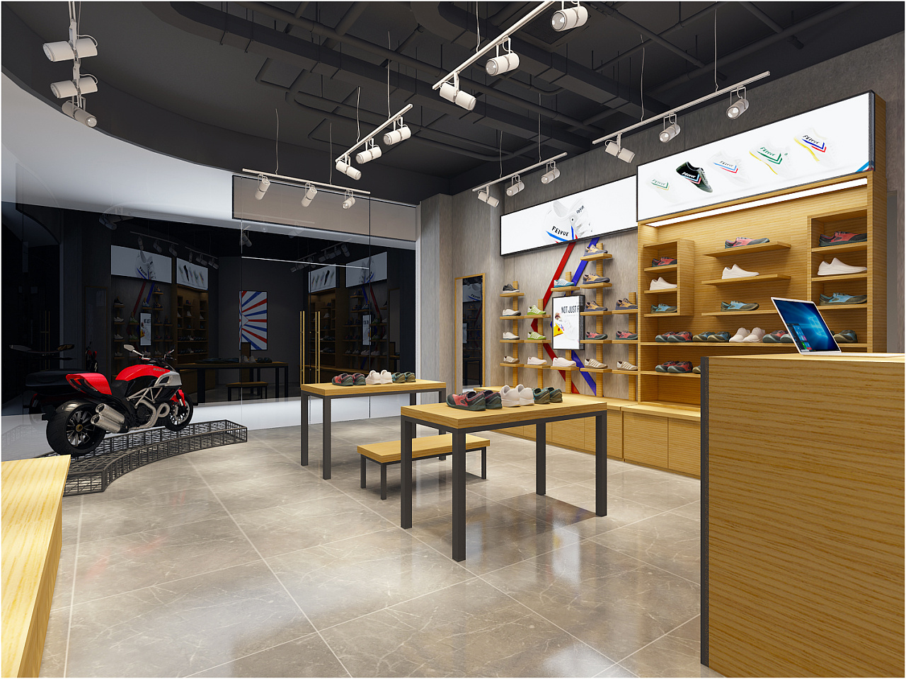 鞋店效果图制作