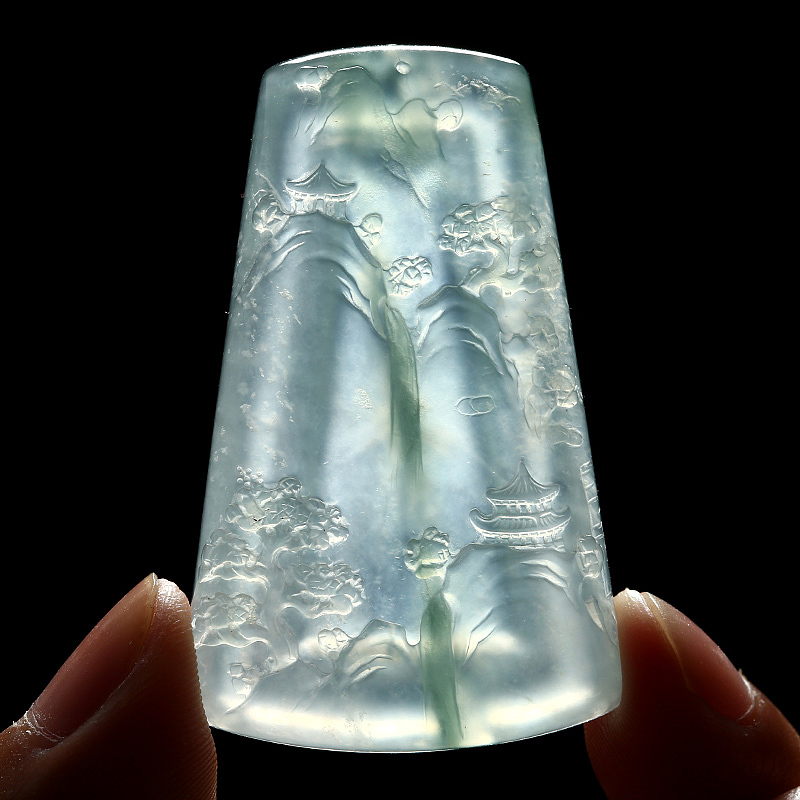 聚翠光廊——高冰飘绿   山水牌