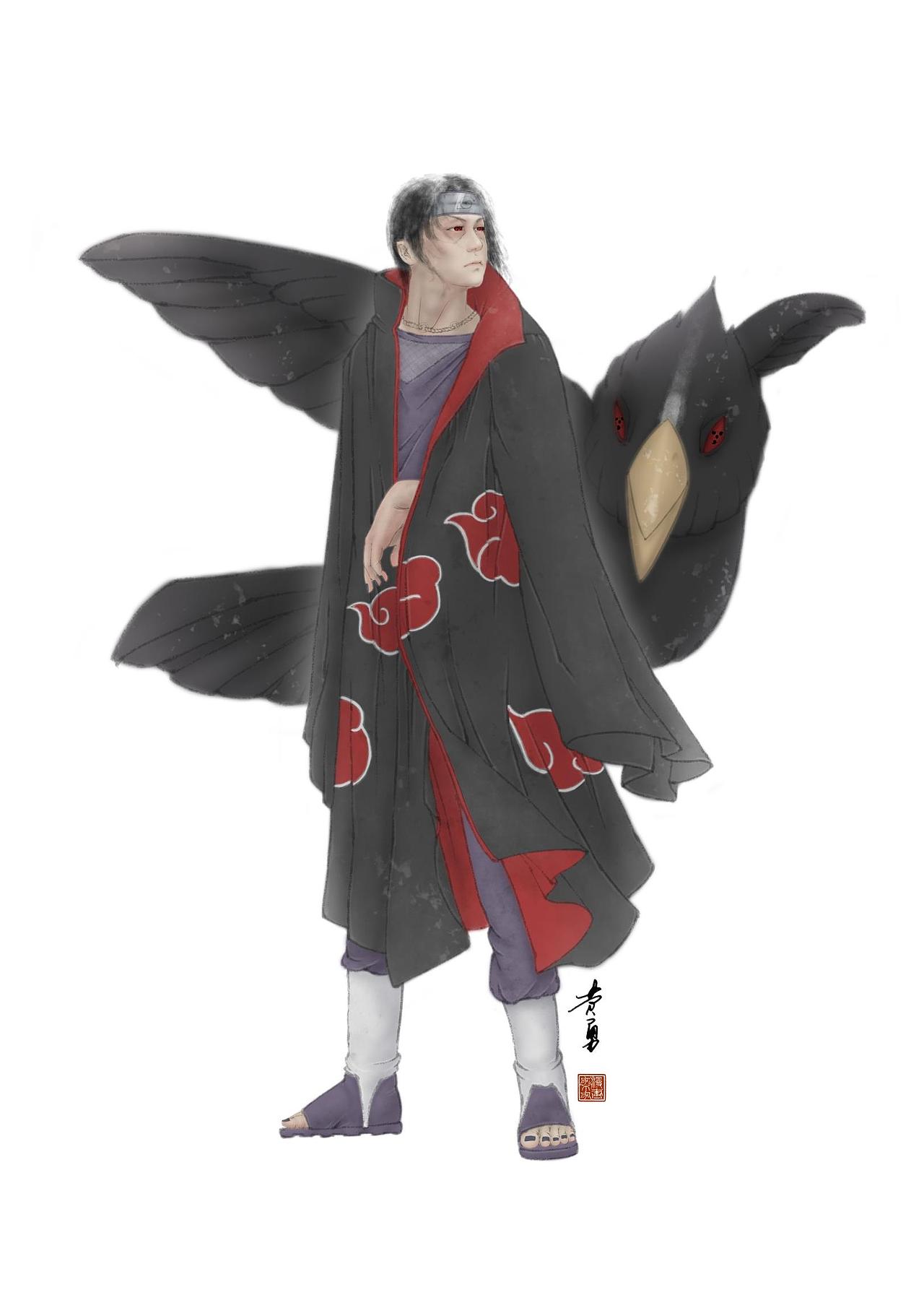 宇智波鼬中国风同人语插画