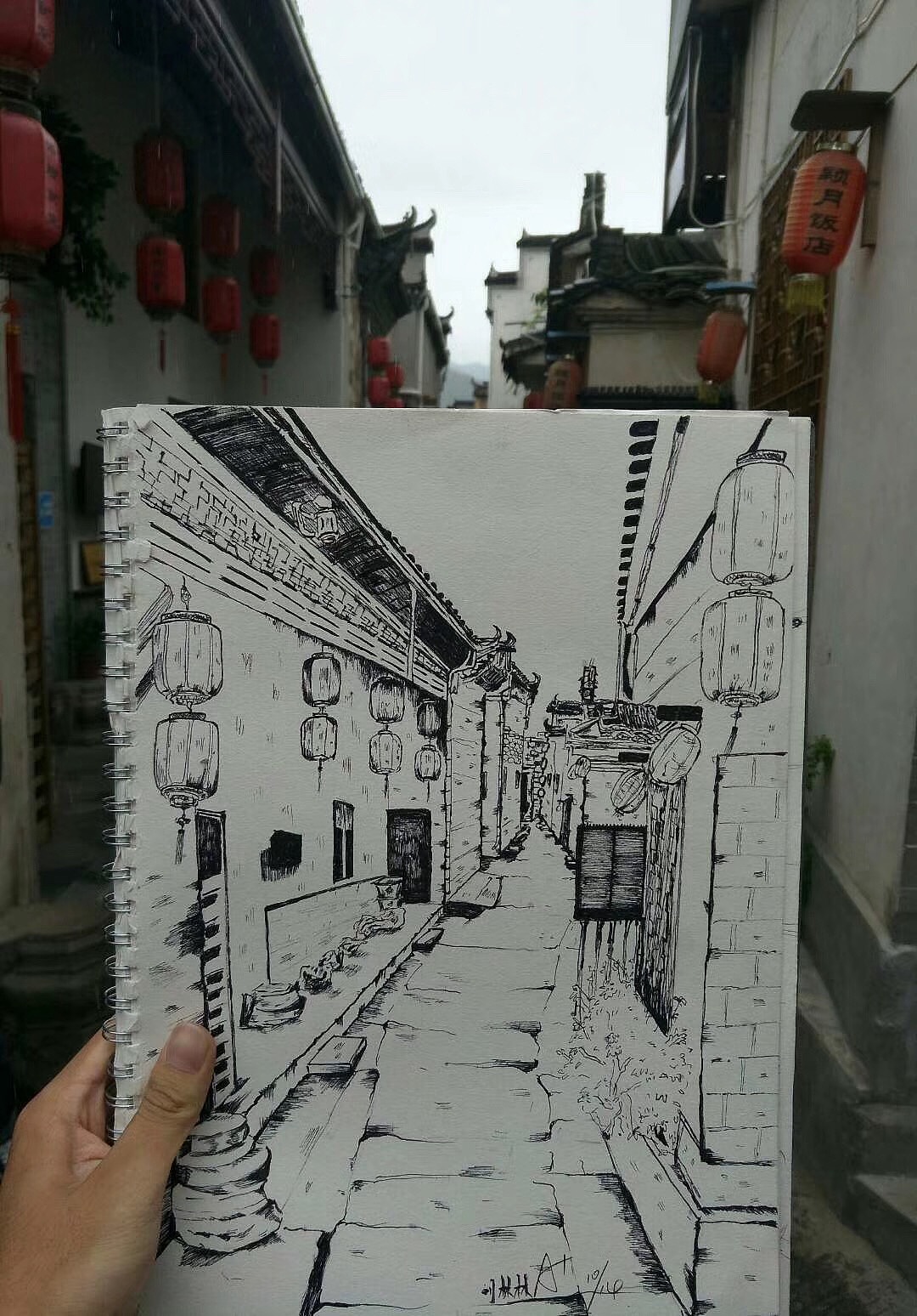 水墨宏村&前门大街|纯艺术|绘画|林北minguk_原创作品-站酷zcool