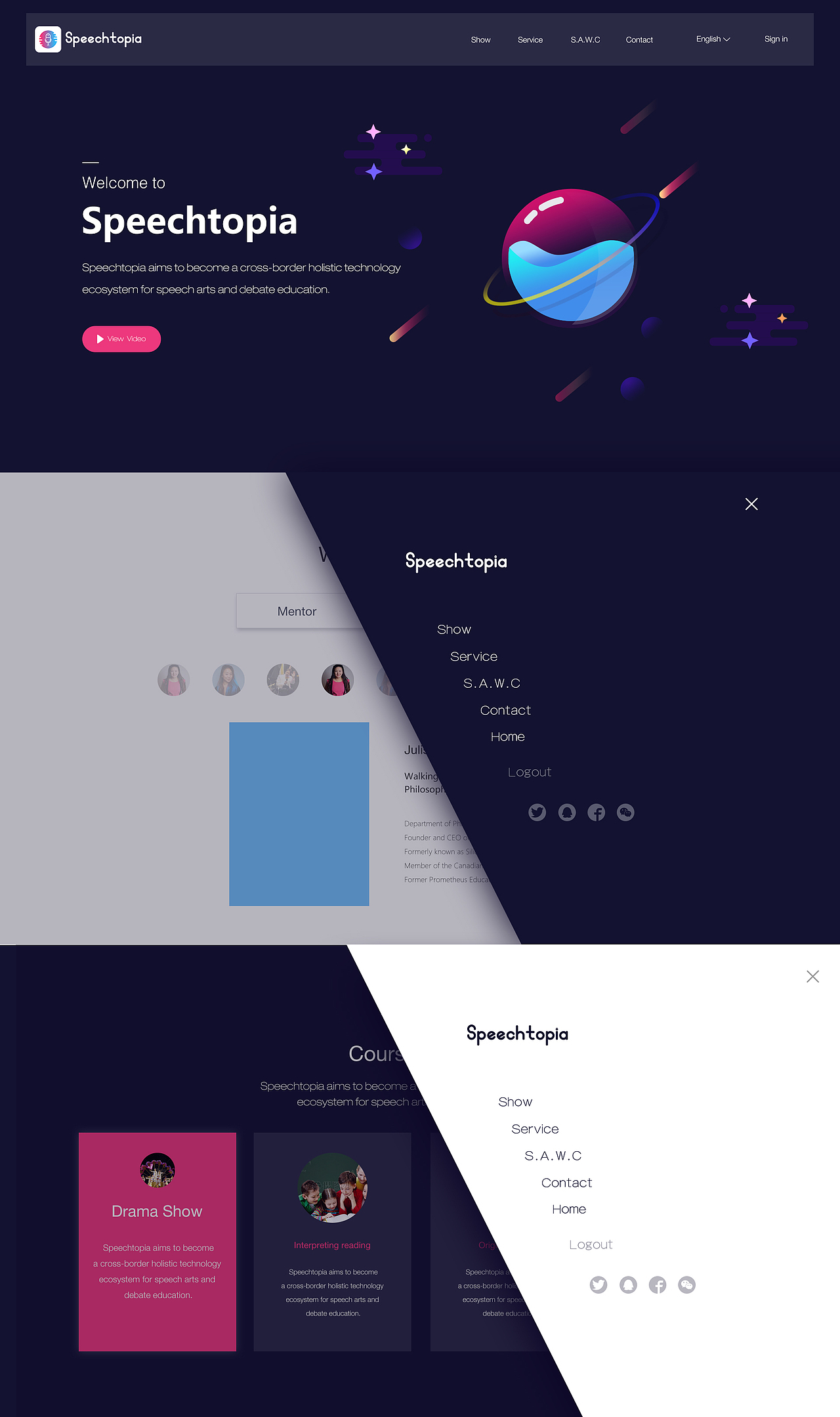 愛演講星球官網（圖ZMTM1ODk5MDIw） - 企業(yè)官網 - 站酷設計師王先生xc原創(chuàng)素材 - 站酷ZCOOL
