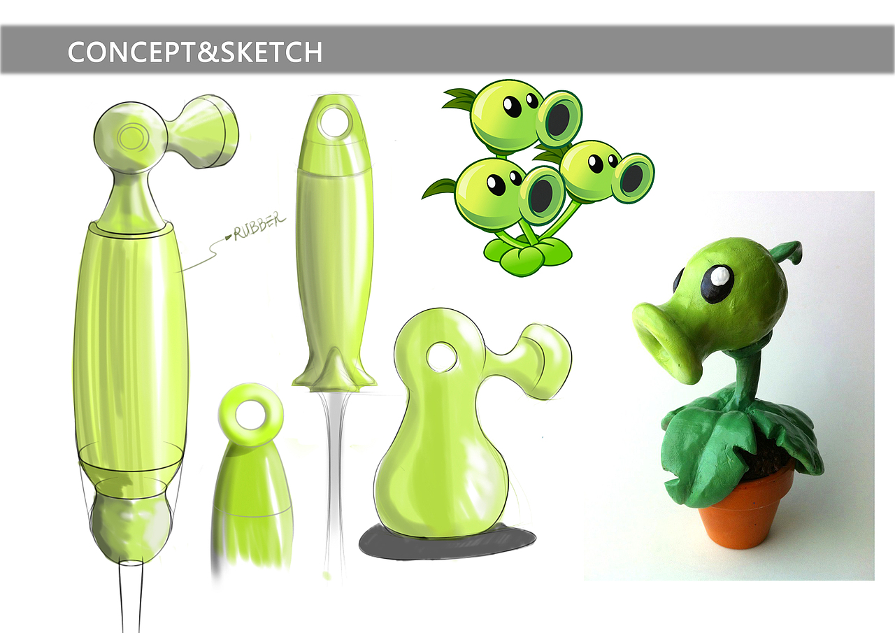 几组万向植毛奶瓶刷的设计