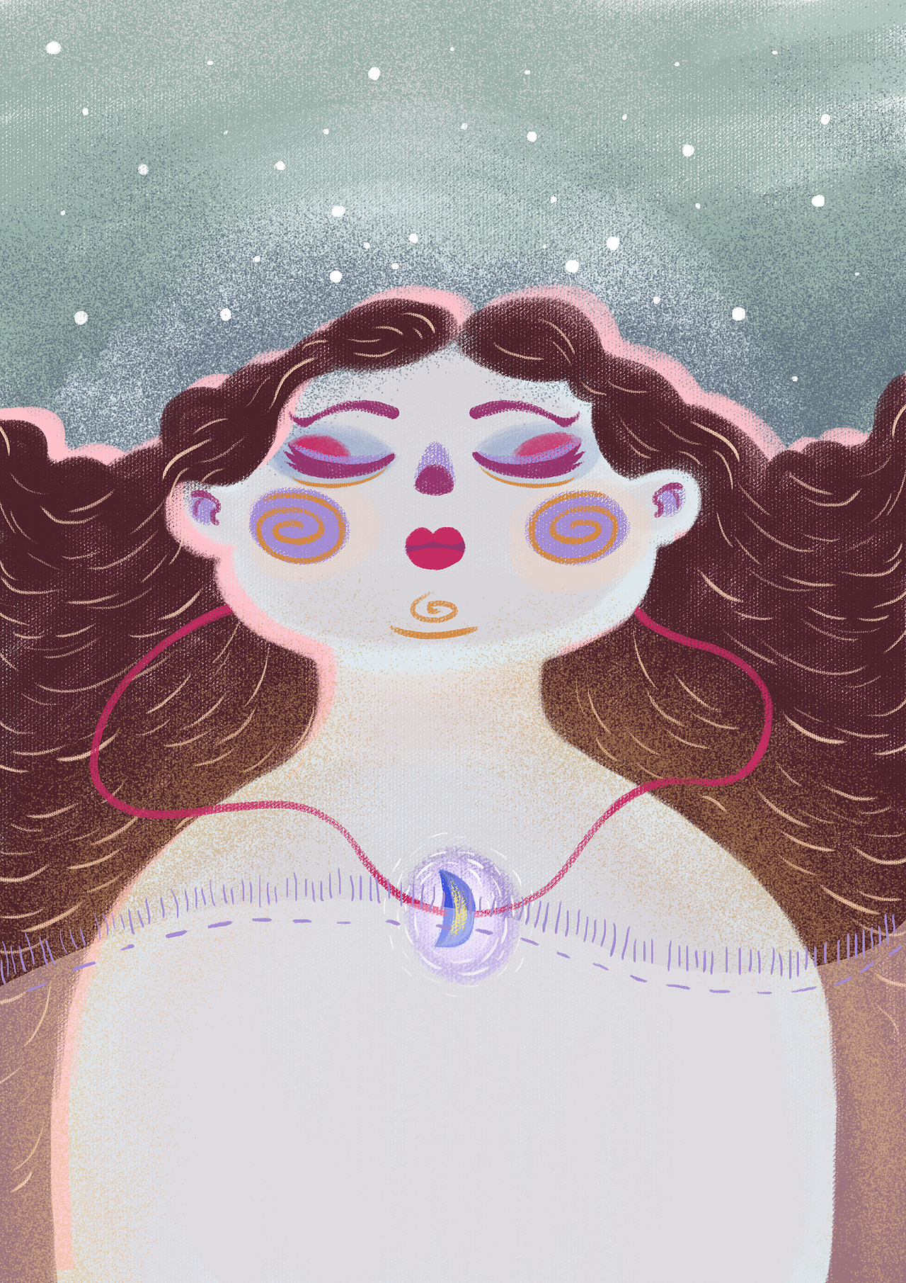 月光女神（圖ZMTIwNDY2Njc2） - 創(chuàng)作習(xí)作 - 站酷設(shè)計(jì)師山野靈子原創(chuàng)素材 - 站酷ZCOOL