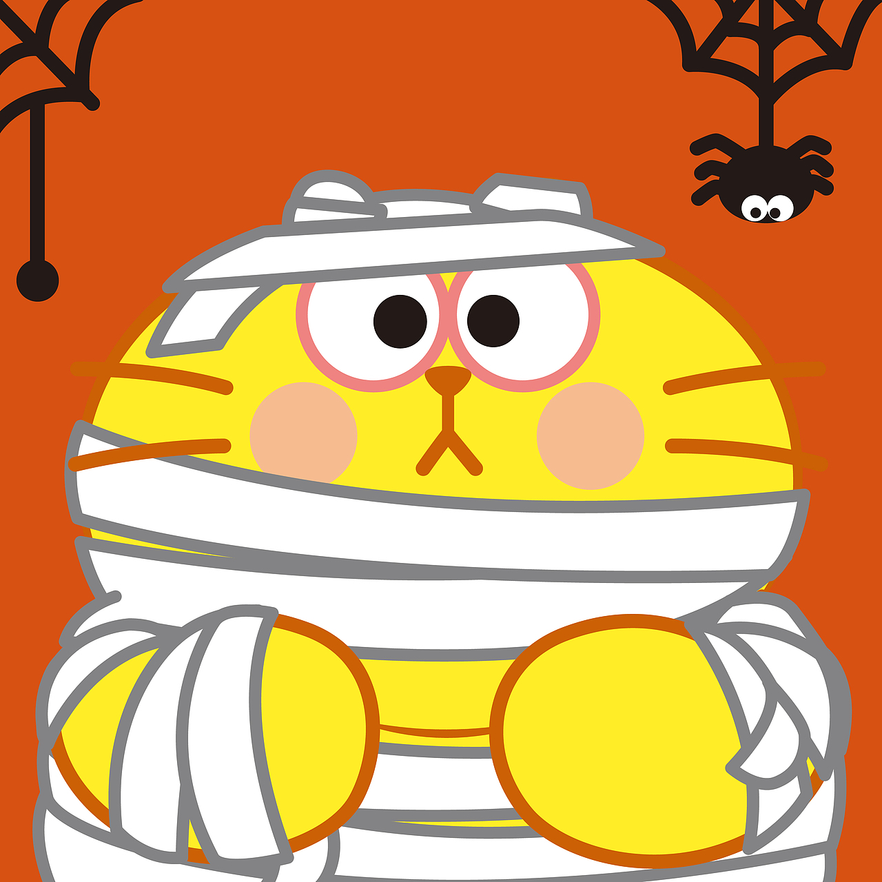 蛋黄猫万圣节恐怖大蛋糕