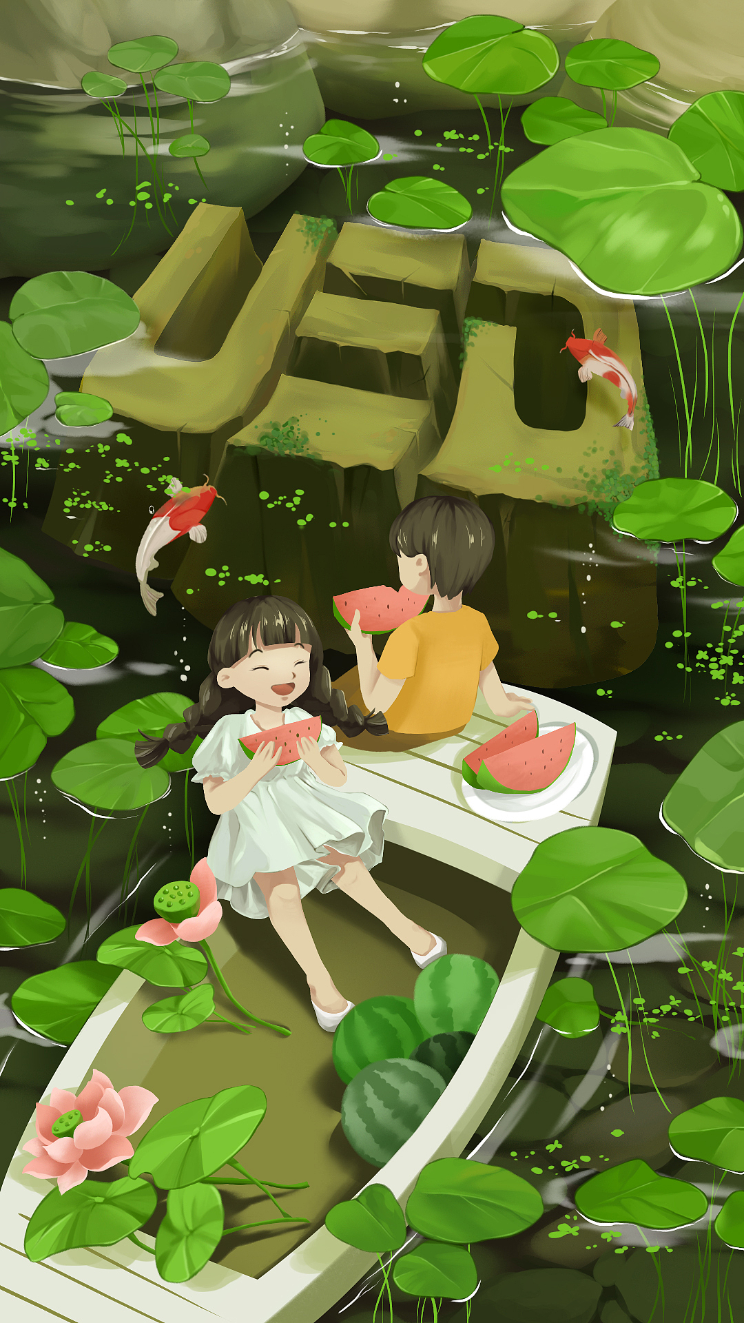 夏至 节气插画海报