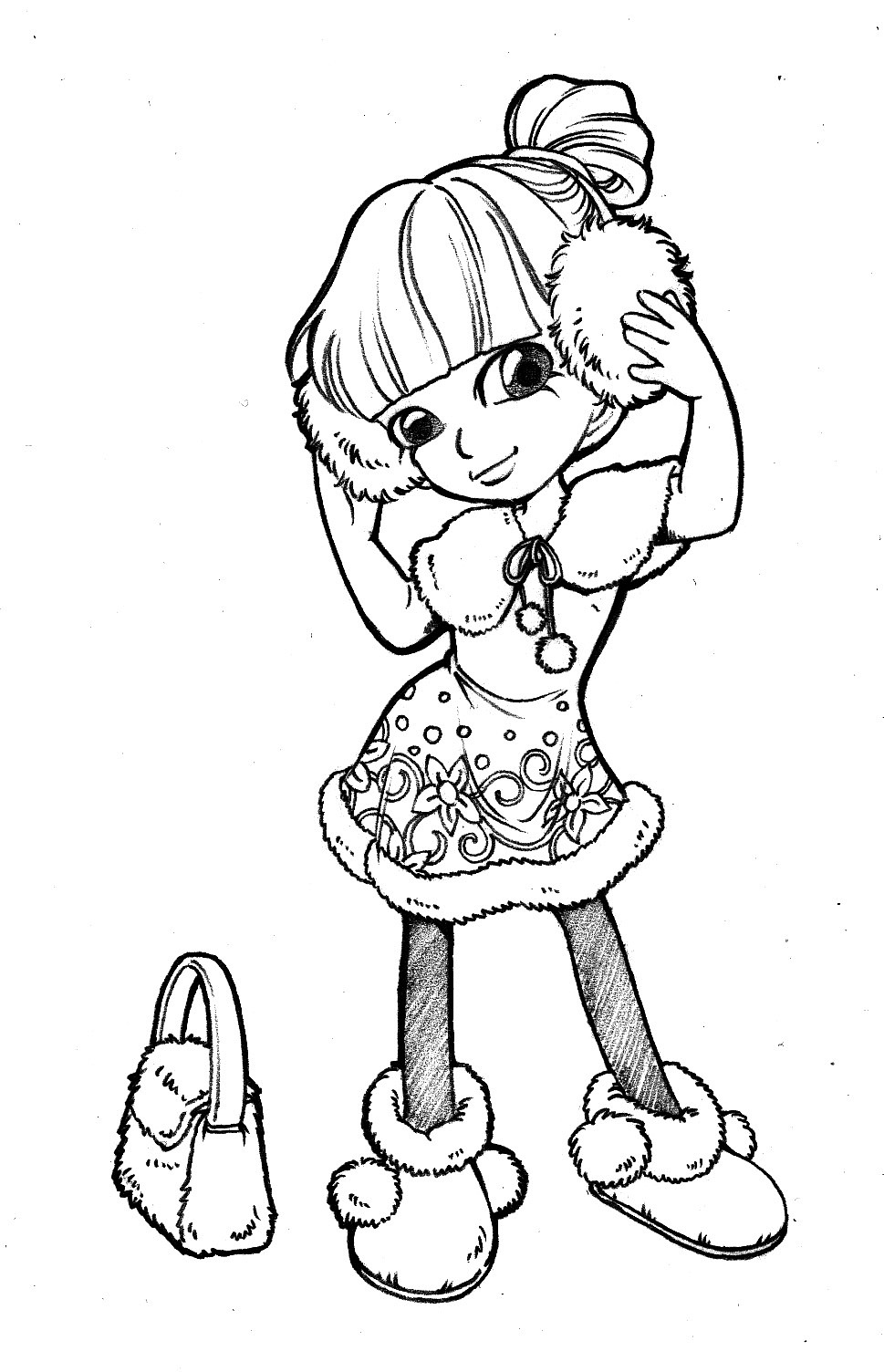 一组可爱风女孩设计图