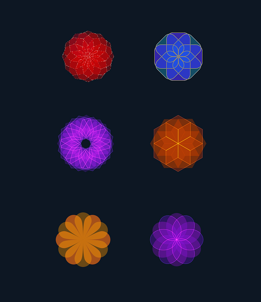 几何图形变形变花变色