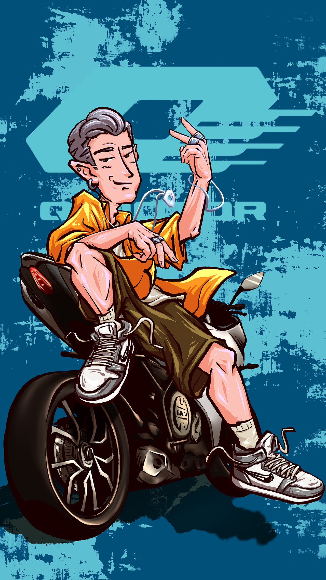 第一次与QJMOTO合作愉快，单摇臂你爱了吗（图ZMjY2ODI5Nzgw） - 商业插画 - 站酷设计师Zizi良原创素材 - 站酷ZCOOL