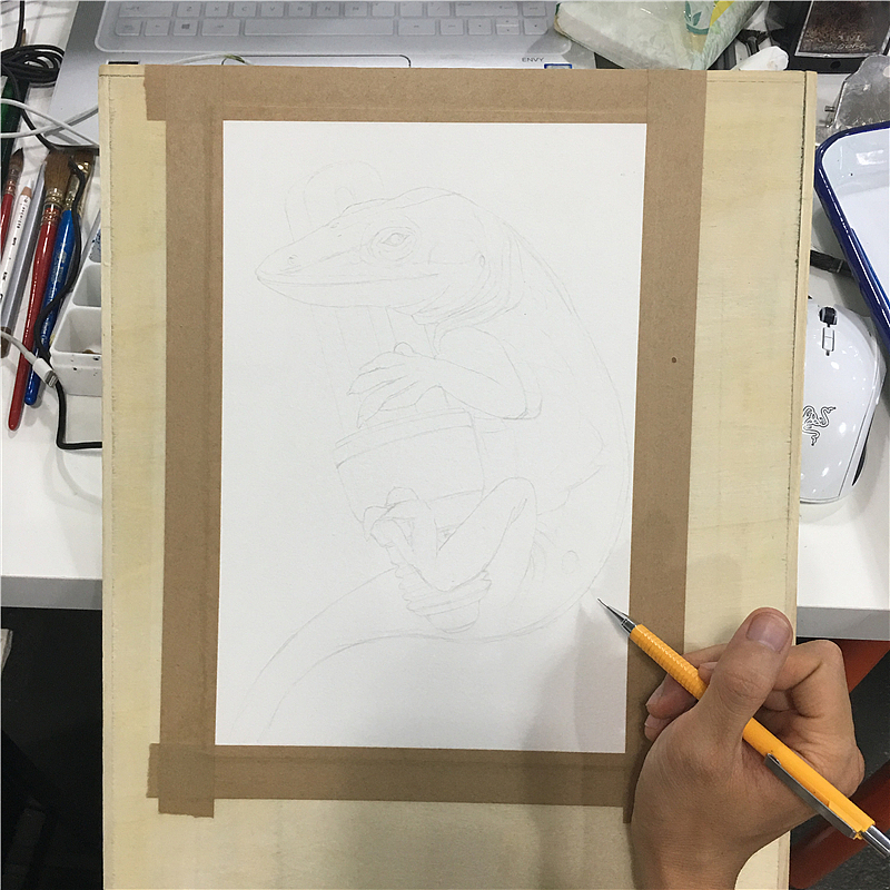 纸上彩铅--爬行动物（综合技法试水）（图ZNTQ5MzgzNjA=） - 绘画 - 站酷设计师超超的青葱原创素材 - 站酷ZCOOL