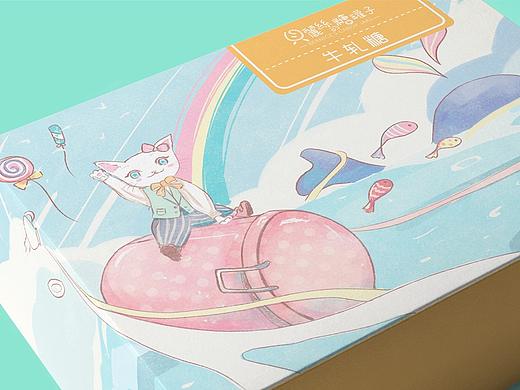 牛轧糖与咖啡插画包装设计