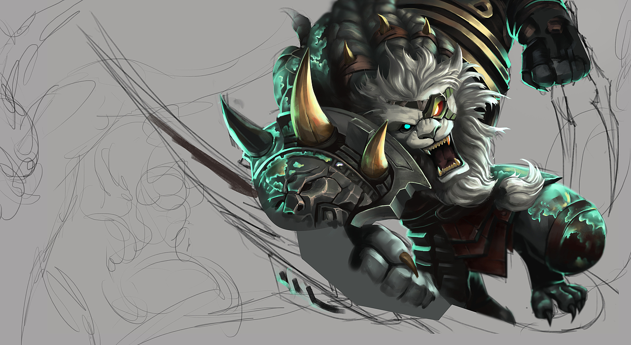 游戏插画狮子狗