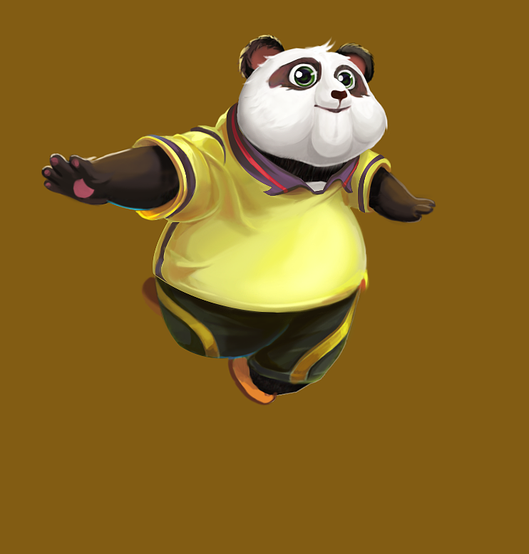 棋牌熊猫卡通角色