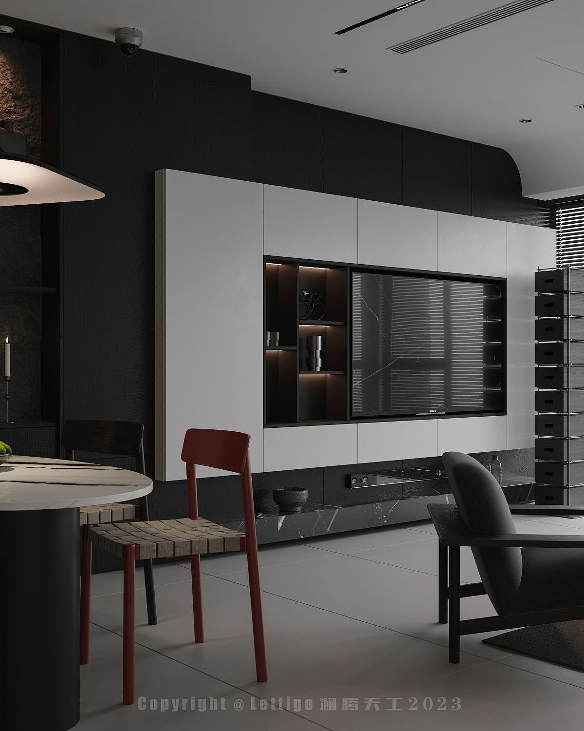 现代简约客餐厅，一个合适且适当的住宅设计