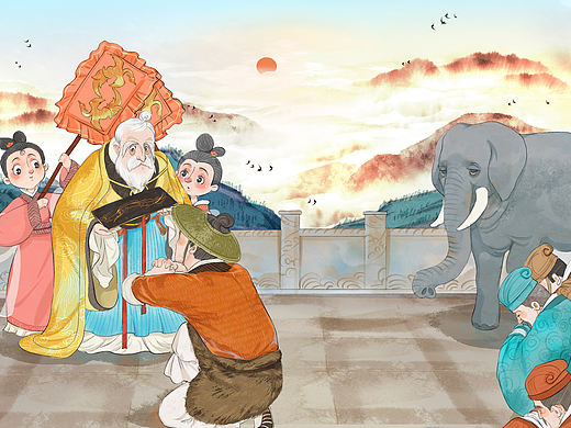 中国历史故事绘本插画创作