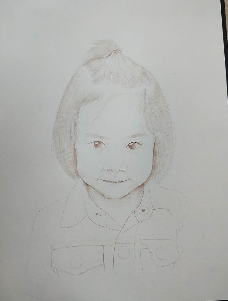 儿童宝贝圆珠笔画《瑶瑶》