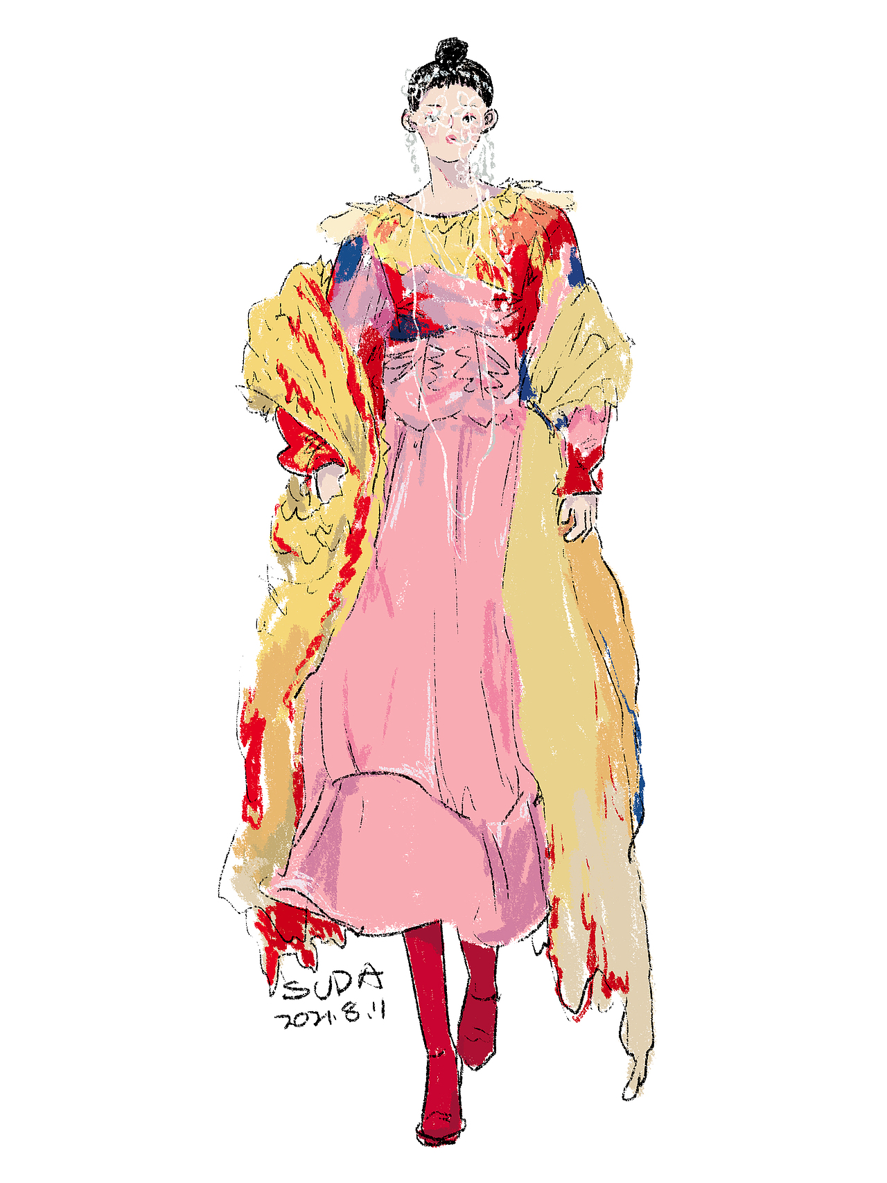 秀场模特速写练习（参考在最后两张）（图ZMjY4MzE5MDIw） - 新锐潮流插画 - 站酷设计师ASUD原创素材 - 站酷ZCOOL