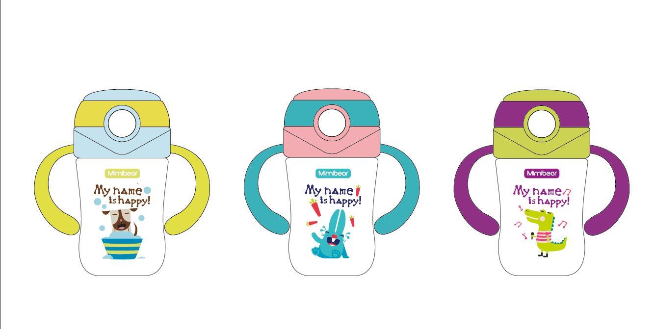 儿童水杯卡通图案开发2017年作品05|插画|儿童插画|眯眯熊插画师