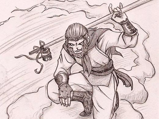 【名猫画屋】-- 战斗胜佛-悟空