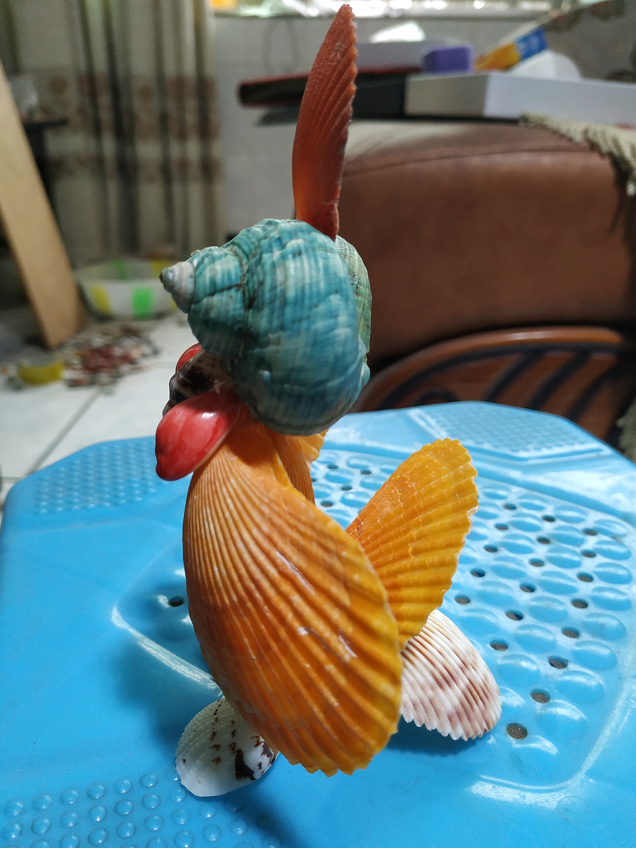 贝壳做的大公鸡