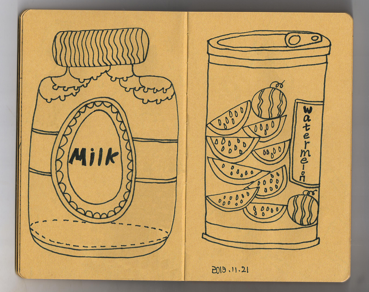 《牛奶和西瓜. 是我的最爱》 2013.11.21绘