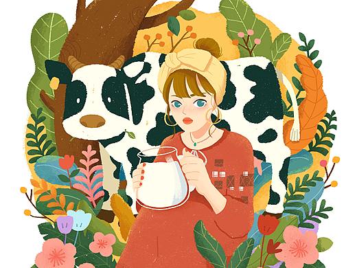 牧人与牛奶（个人主页-ZMzAxMDc4MjA=） - 艺术插画 - 站酷设计师Rwins原创素材 - 站酷ZCOOL